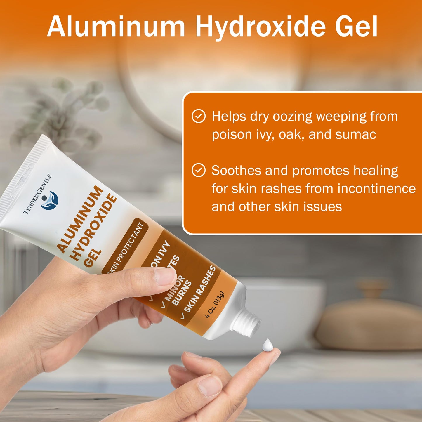 TenderGentle Skin Protectant with Aluminum Hydroxide Gel - 4 oz of Gran Ointment for Poison Ivy, Oak, and Sumac, and More - Good for Skin Rashes