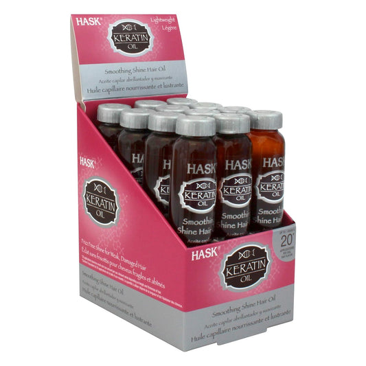 HASK Argan Repairing Hair Oil - 12 shine Oil Vials for shine and frizz control for all hair types, color safe, gluten-free, sulfate-free, paraben-free