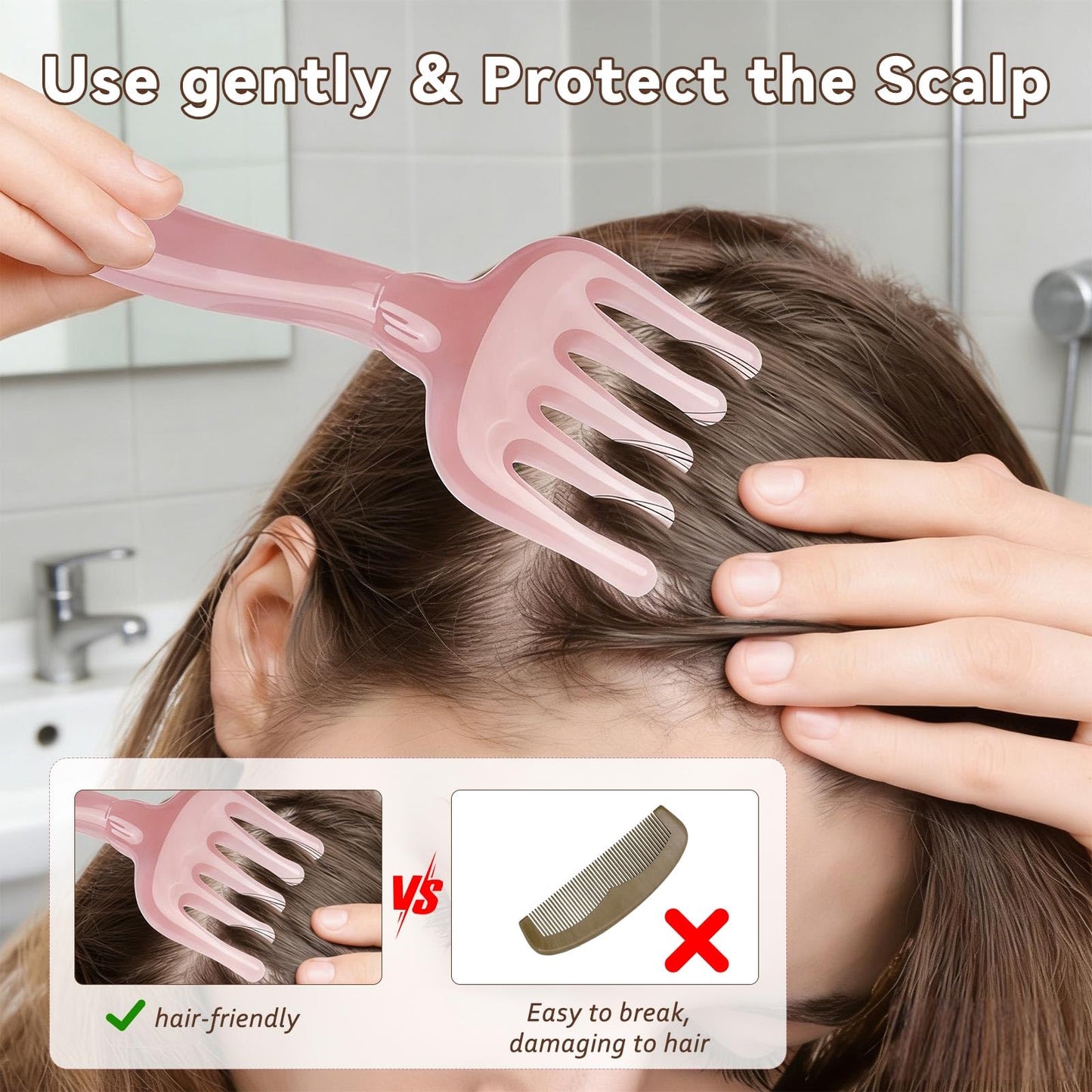 gemshan Resin Scalp Massager & Eye Relief Set, Head Spa Tools for Stress Relief, Weighted Eye Mask for Cover Eye,Aa a Gift for Women/Men