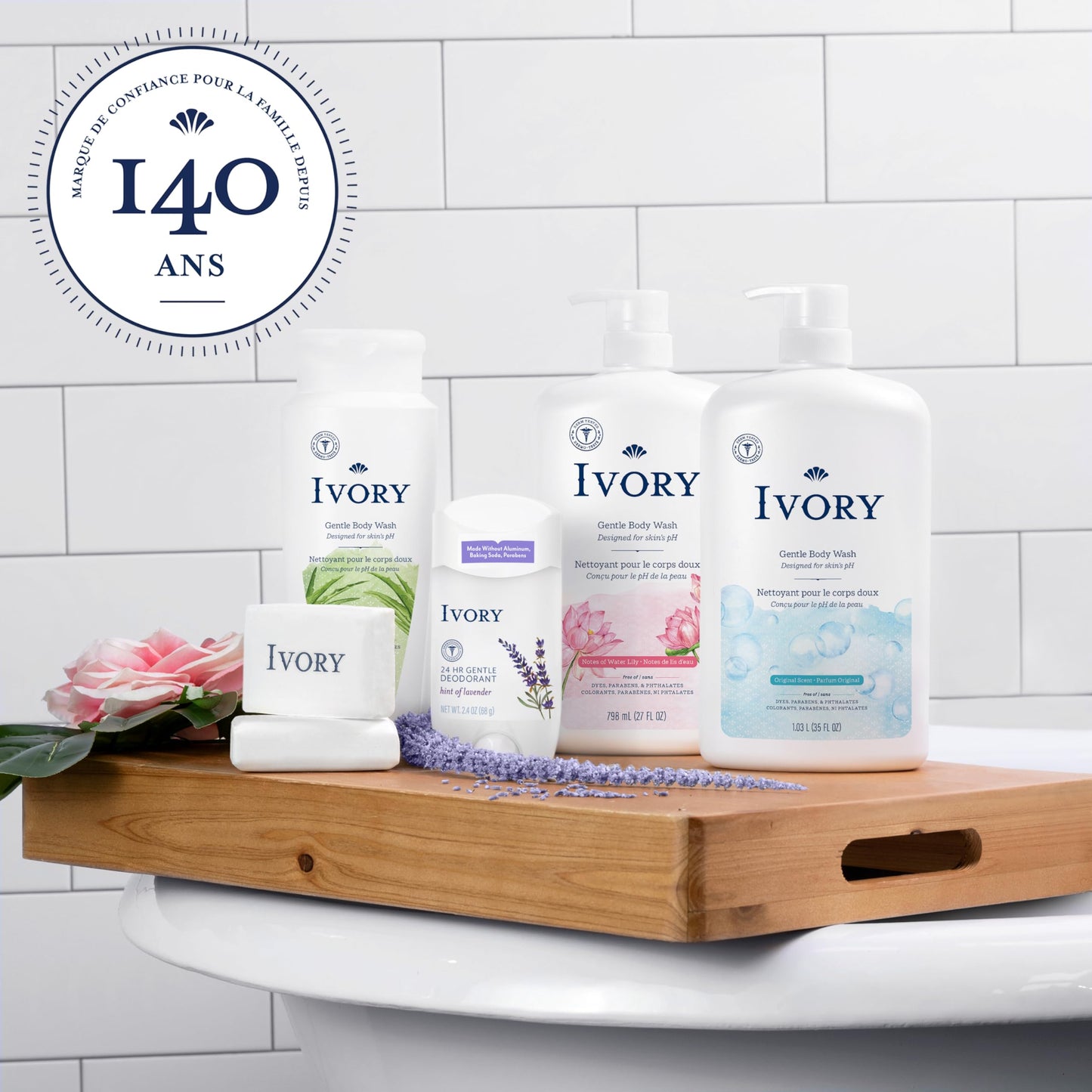 Ivory Gentle Bath Bar Soap, Designed for Whole Family, 99.44% Pure Formula, Plant-Based Cleansers, Made Without Heavy Perfumes, Parabens or Phthalates, Original Scent, 3.17 oz (10 Count)
