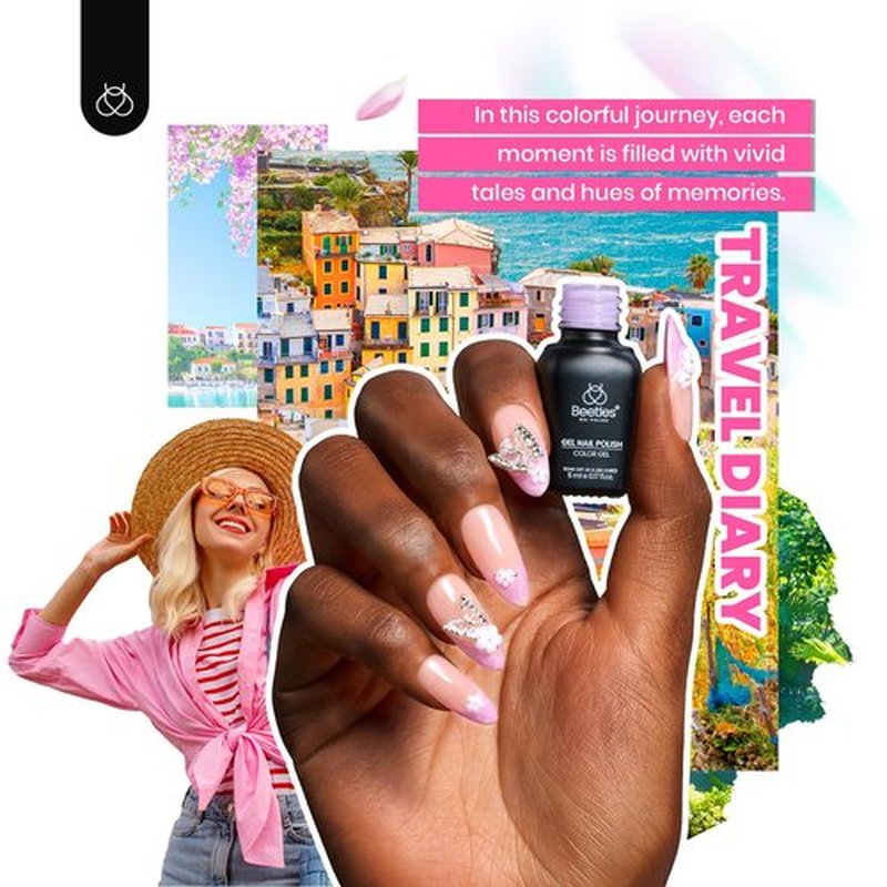Beetles Winter Gel Nail Polish Set, 53pcs Gel Polish Kit, 36 Colors Brown Green Glitter Cat Eye Uv Gel Polish with 2PCS Base Coat & 4PCS Top Coat, All Season Travel Diary Manicure Tools for Beginners