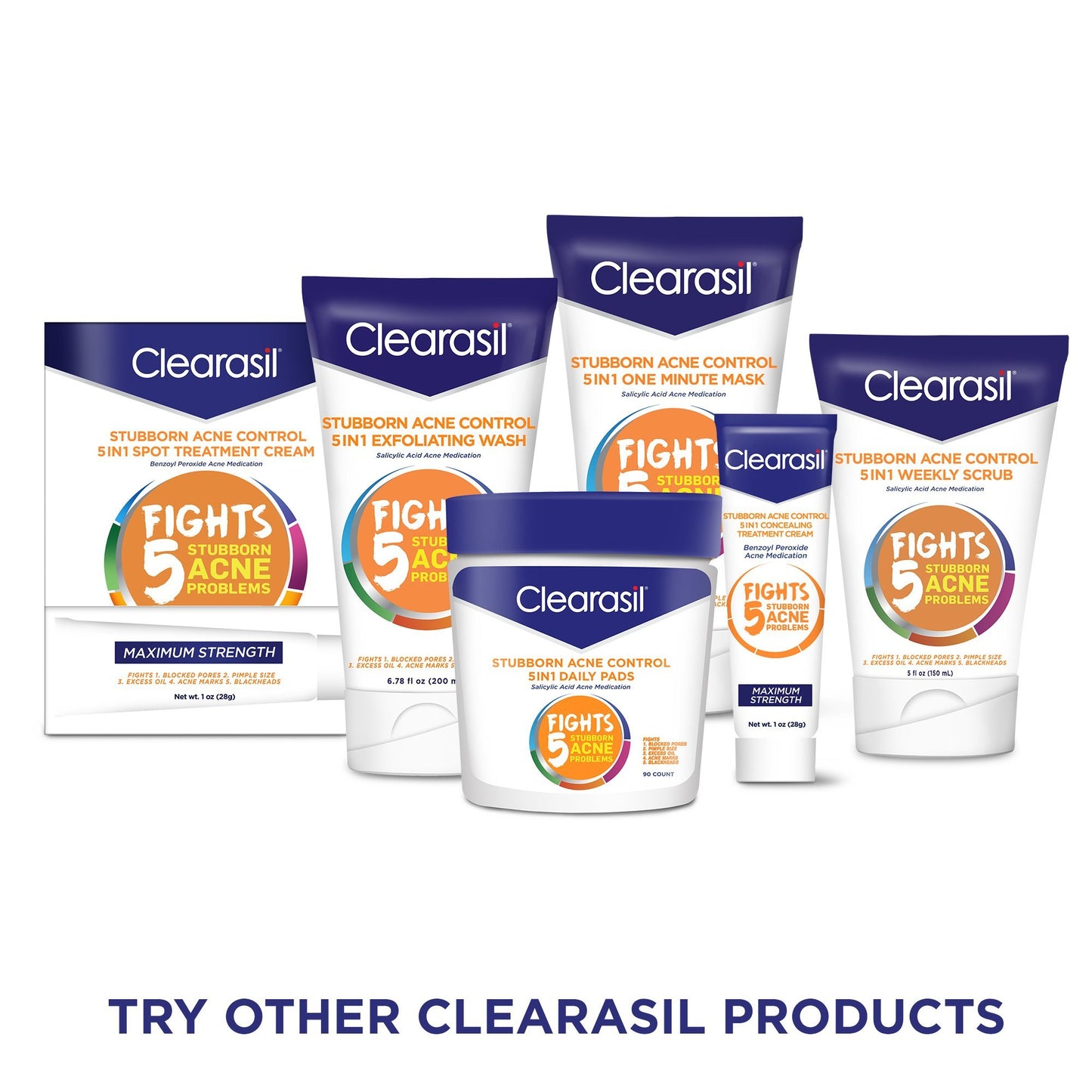 Clearasil Stubborn Acne Control 5in1 Weekly Scrub, 5 oz. (Packaging may vary)