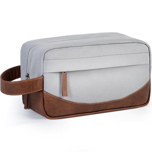 Ezday Travel Toiletry Bag for Men, Hanging Toiletry Organizer, Water Resistant Shaving Kit with Large Capacity for Travel Accessories (Grey)