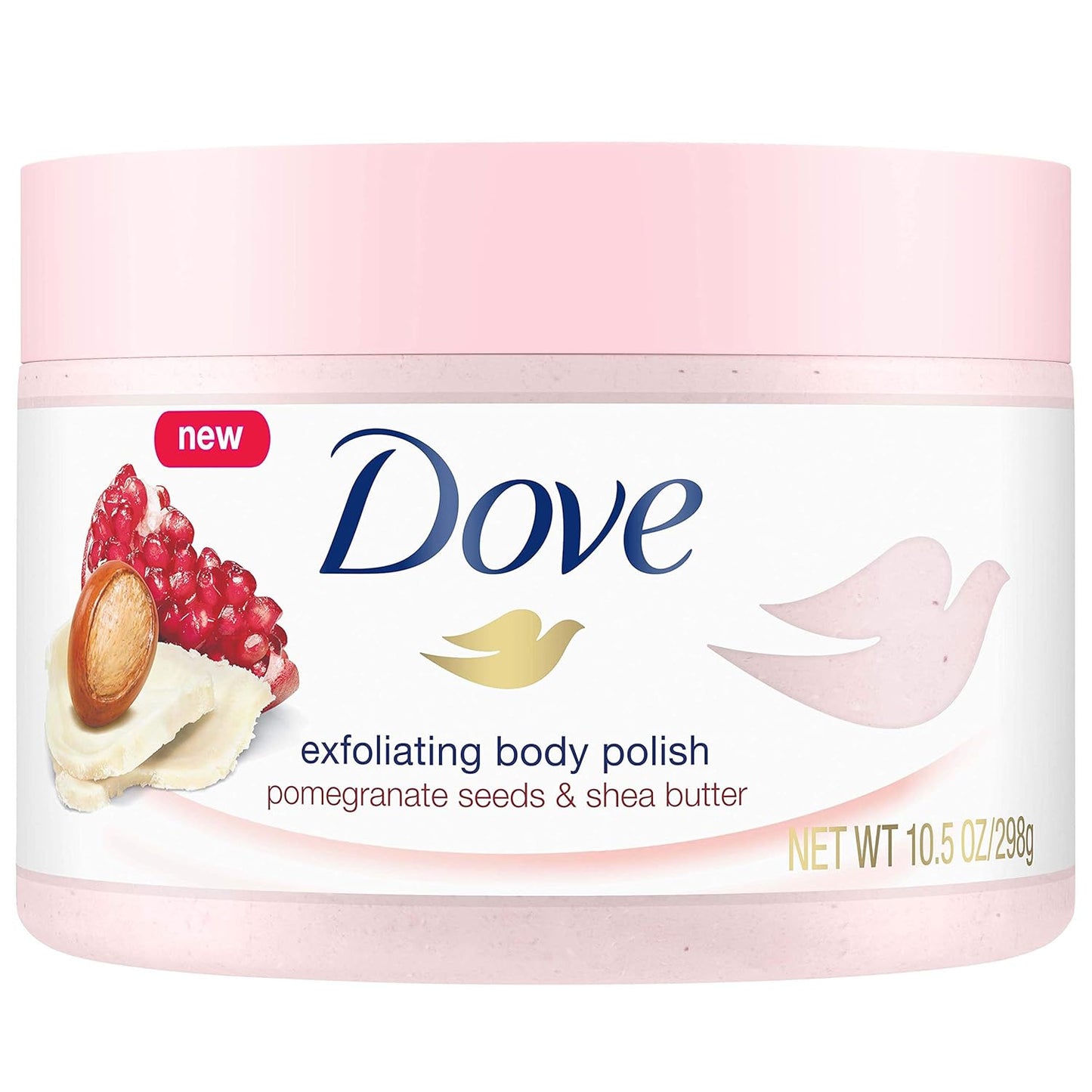Dove Exfoliating Body Polish Scrub with Almond & Mango Butter - 10.5 oz (4 Count) for Dry Skin
