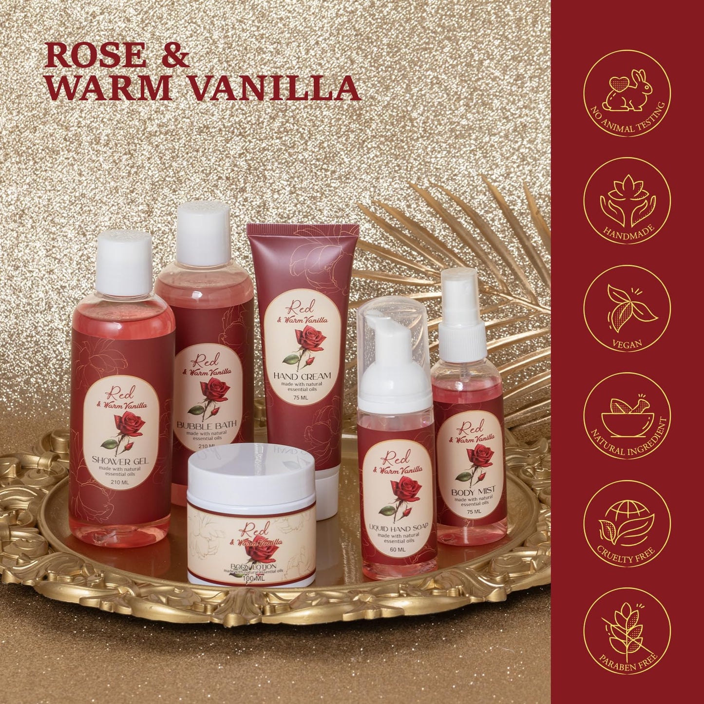 Vanilla Rose Beauty Skin Care Kit, 23Pcs Spa Bath and Body Gift for Women