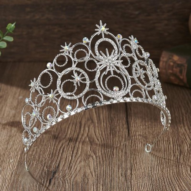 JITINX Crystal Crowns for Women, Crystal Bubble TiaraBride Royal Queen Headband Princess Headpieces for Women Bridal Wedding Prom Birthday Party Crowns (Silver)