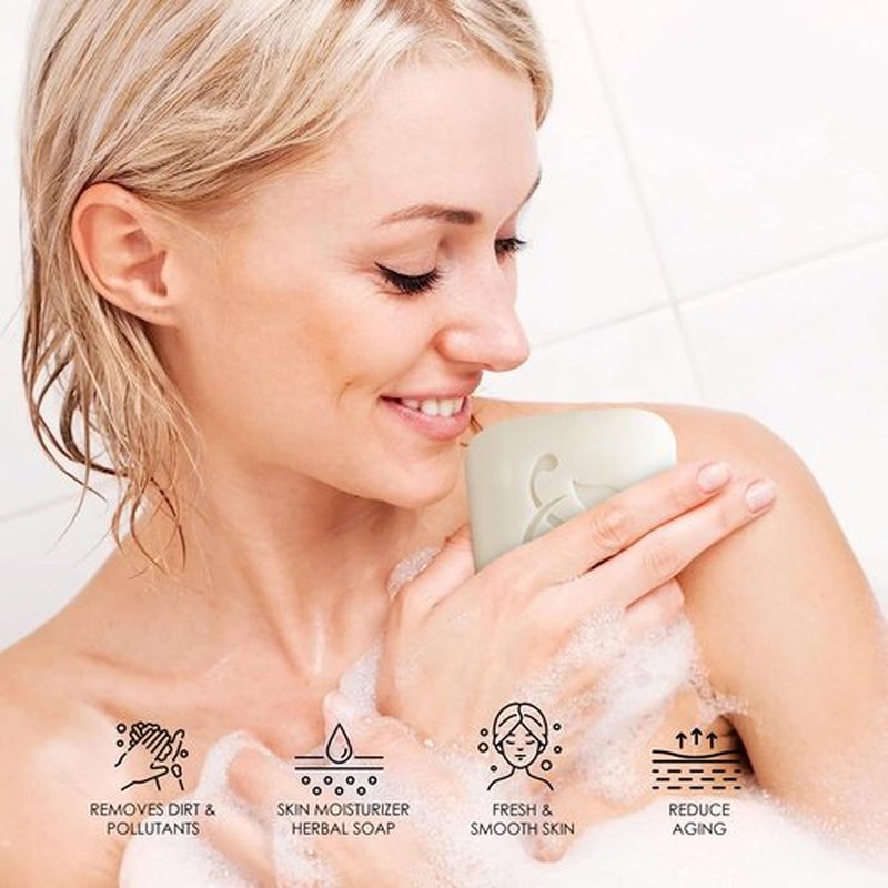 HERBOGANIC Coconut Herbal Soap | Pack of 3 of 5oz soap Bar | Natural Bar Soap for Face and Body | Hydrating and Nourishing | Suitable for Men and Women