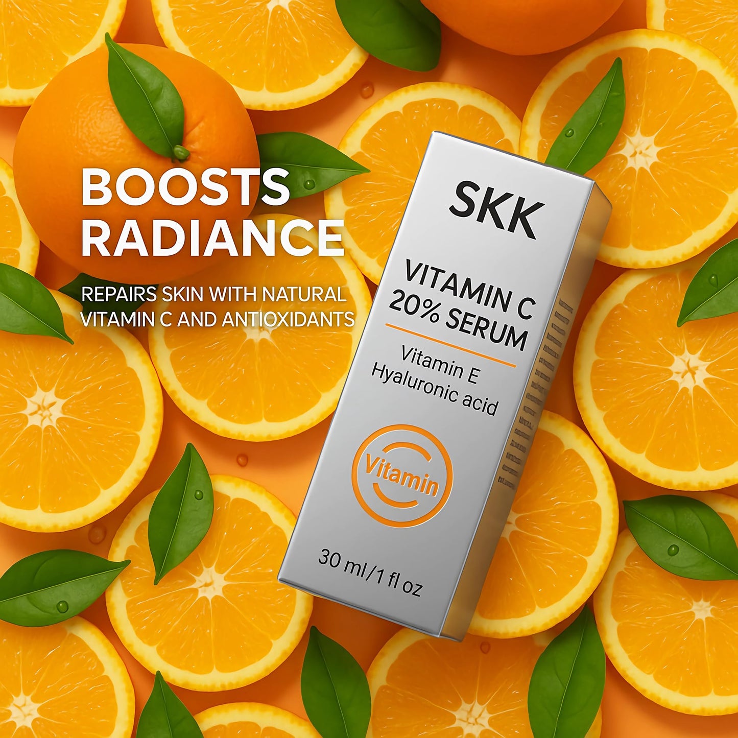 Vitamin C Serum & Collagen Face Cream Set for Face, 2-Step Skincare