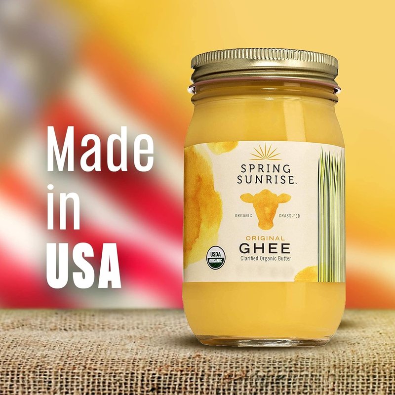 Organic Ghee - Grass Fed, USDA Certified Clarified Butter | Keto, Paleo Friendly, Non-GMO - 32 oz Jar