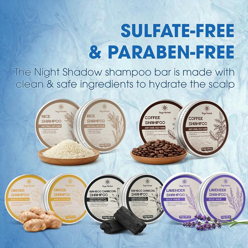 Ginger & Charcoal Body Wash and Shampoo Bar Gift Set | 5 Pcs for All Hair Types & Skin Types