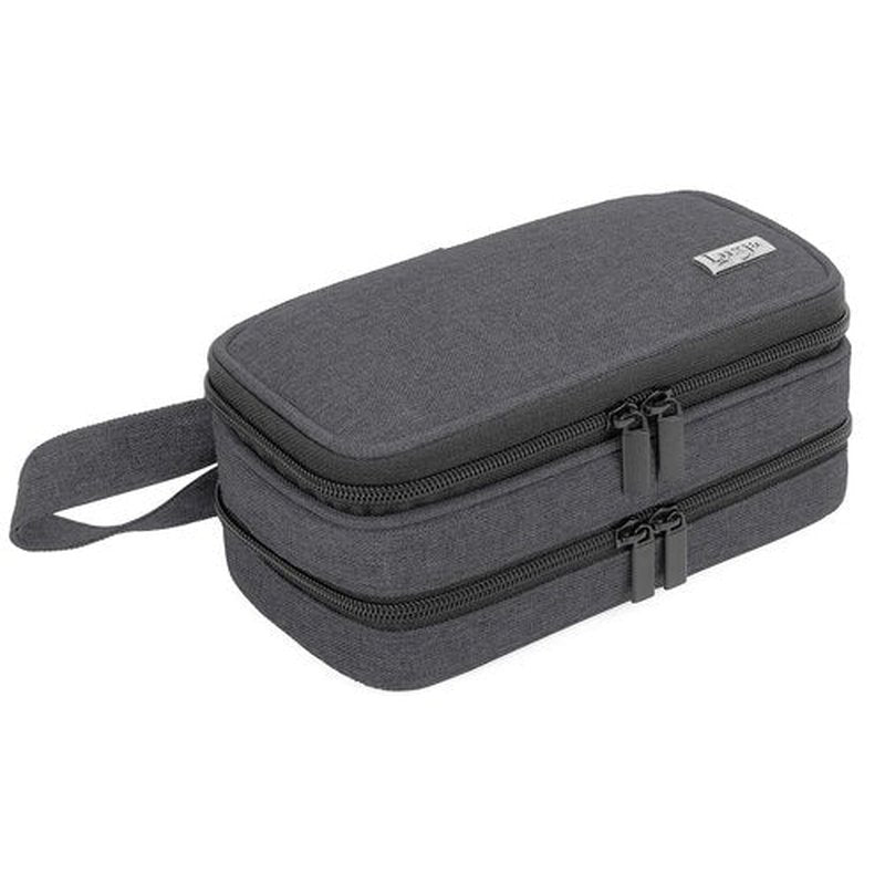 LUXJA Essential Oil Carrying Case - Holds 12 Bottles (5ml-15ml, Also Fits for Roller Bottles), Portable Double-Layer Organizer for Essential Oil and Accessories, Black