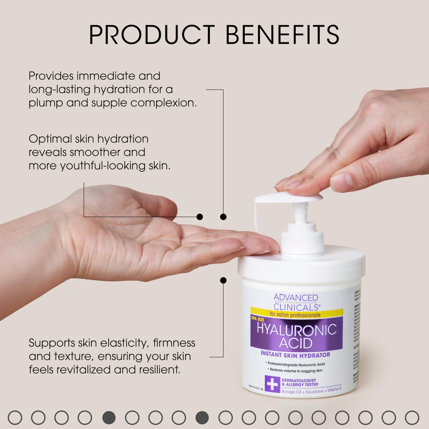 Advanced Clinicals Hyaluronic Acid Instant Hydrating Body Cream + Hyaluronic Acid Hydrating Face Cream Set