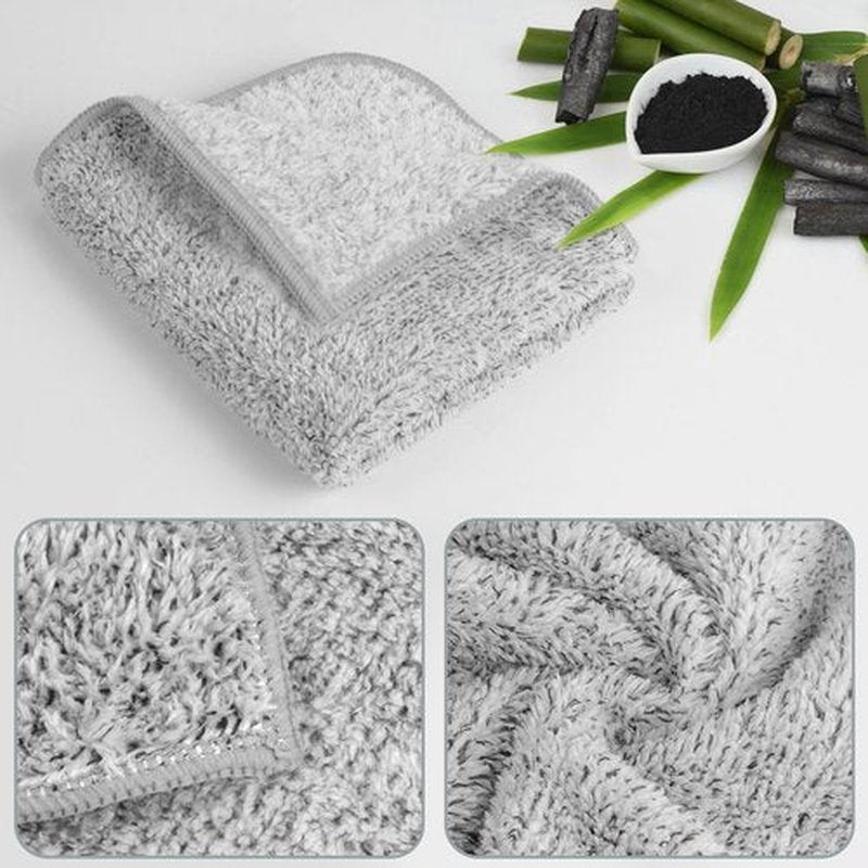 SINLAND Microfiber Face Towels Ultra Soft Facial Washcloths Face Cloth 12Inch x 12Inch 12 Pack Grey