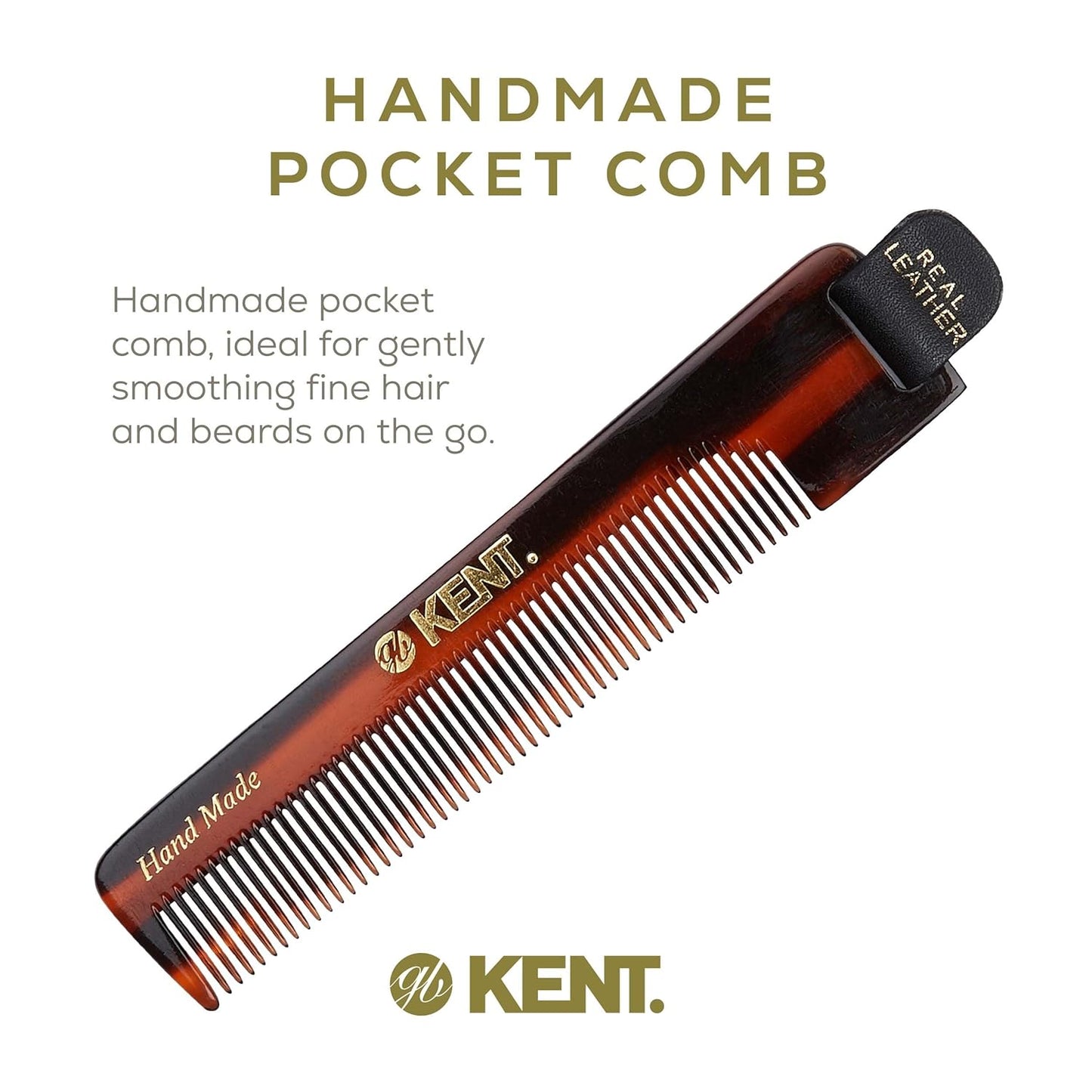 Kent NU22 Handmade Pocket Comb for Men | Fine Tooth Hair & Beard Grooming Tool