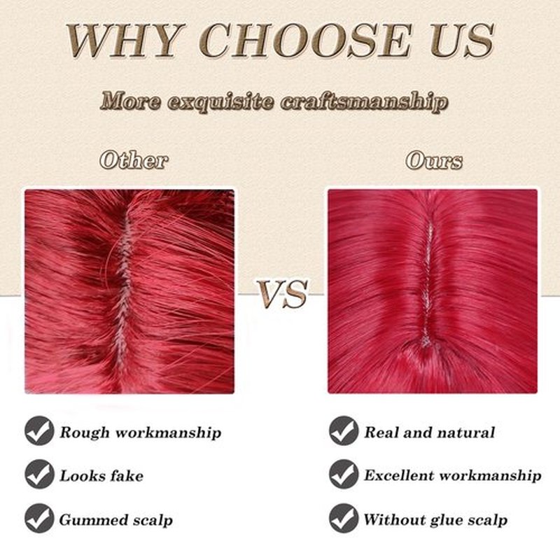 EVLYNN Red Wig With Bangs Straight wig cap for Women Synthetic Burgundy Long Straight Red Wigs for Fashion Women No Lace Wig for Daily Party Cosplay 26 Inch