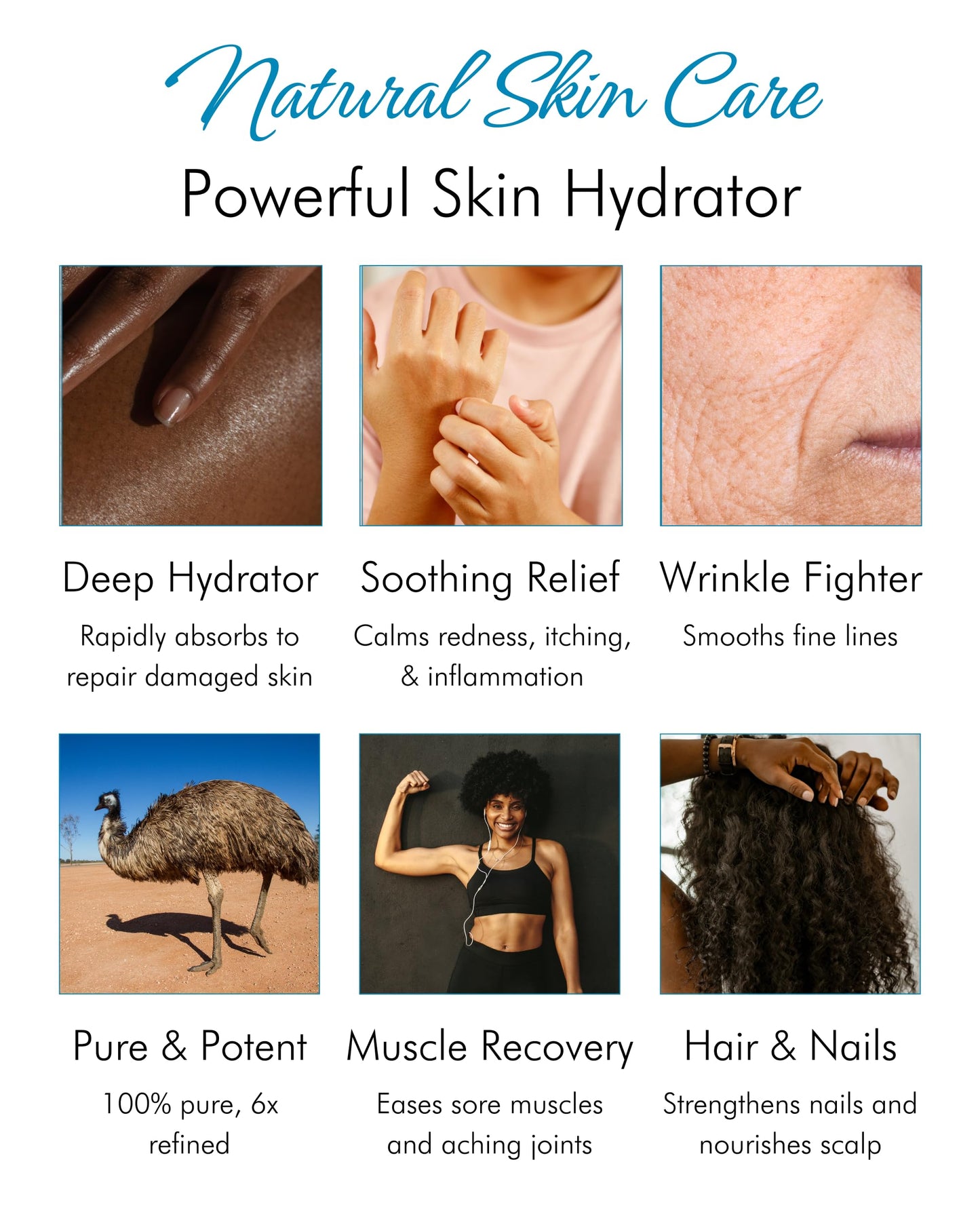 Tropical Holistic 100% Pure Australian Fully Refined Emu Oil 4 oz, Premium Grade Undiluted Natural Moisturizer for Skin, Hair, Piercings, Face, Feet, Nails