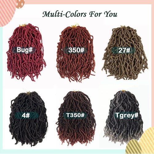 Paraglame Faux Locs Crochet Hair 14 Inch 8 Packs Soft Locs Pre-Looped Crochet Hair, New Soft Faux Locs Curly Hair Extension, Goddess Locs Crochet Hair for Black Women (8 Packs, T27#)