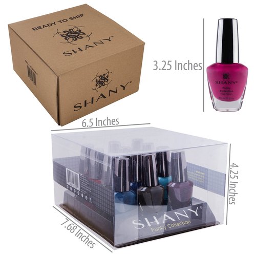 SHANY Cosmetics Nail Polish Set - 12 Bold and Quirky Shades in Gorgeous Semi Glossy and Shimmery Finishes - Funky Collection (Pack of 4)