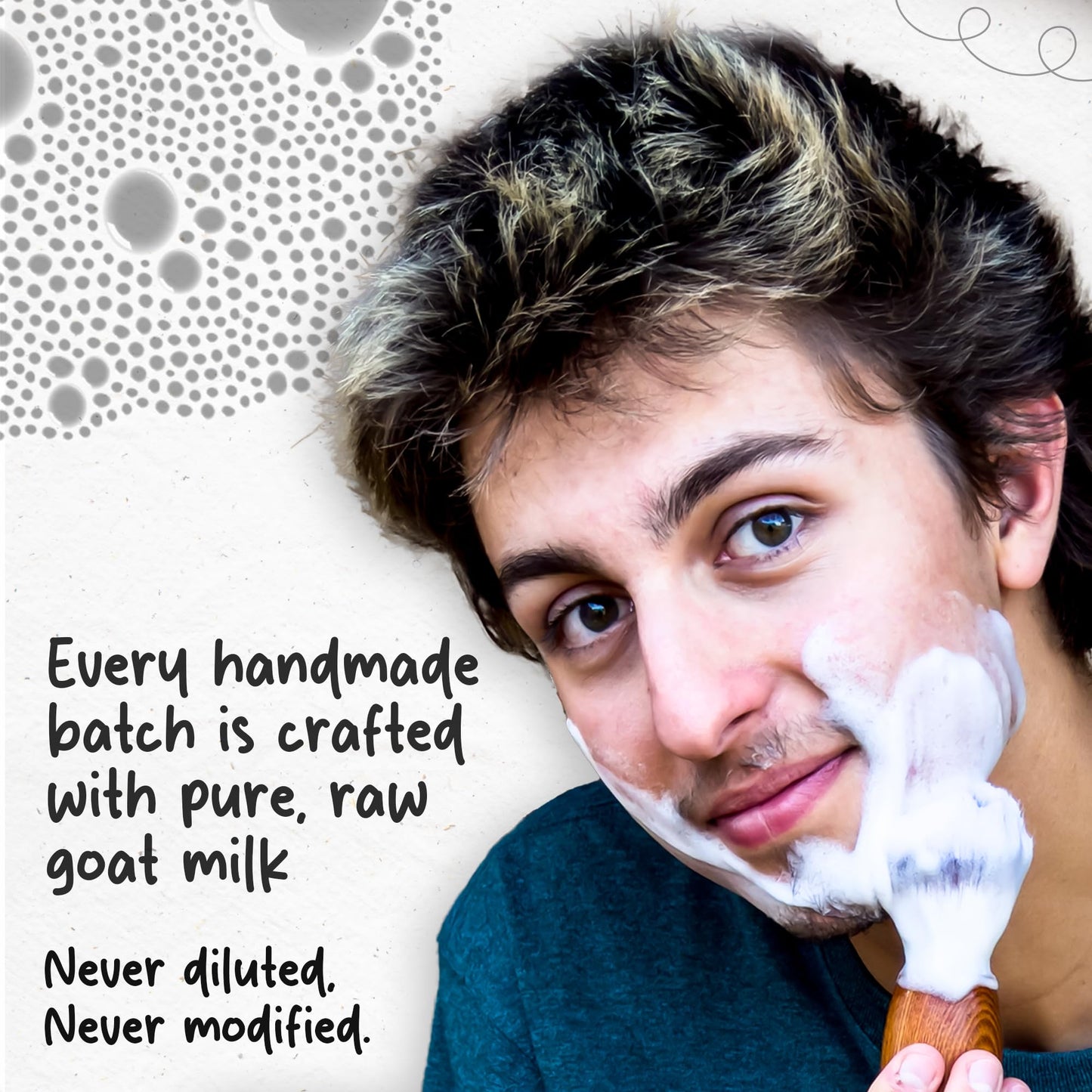 HushHush Farms Shaving Soap for Men | Handmade with Goat Milk, Olive Oil & Cocoa Butter | Plastic-Free & Moisturizing Shave Soaps | Pack of 3 (Patchouli, Tea Tree, Lavender Mint)