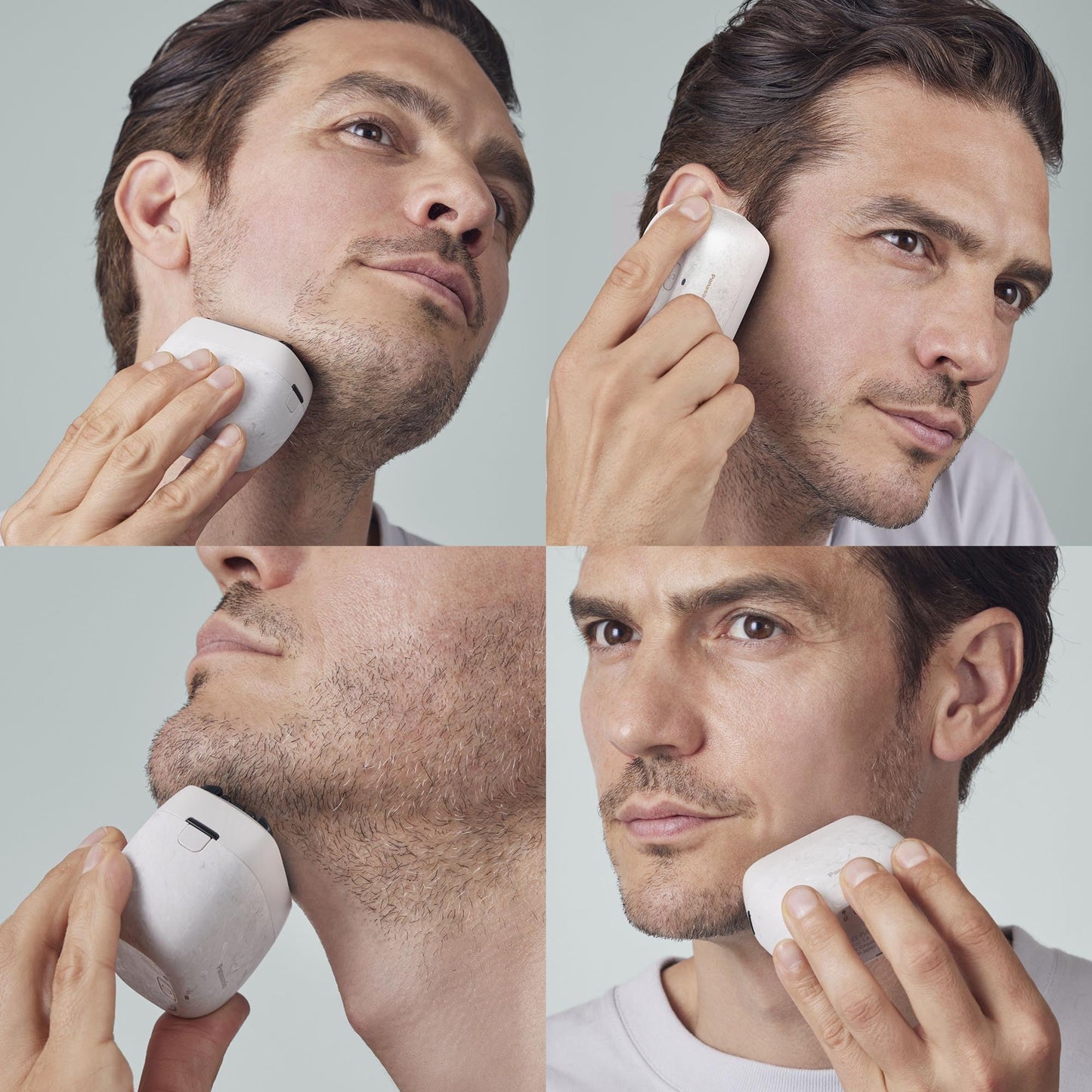 Panasonic ARC5 Palm-Sized Electric Razor, Handheld Luxury Compact Travel Shaver with Upcycled Body, 5-Blade Cutting System, and USB-C Charging, Wet/Dry - ES-PV6A-W