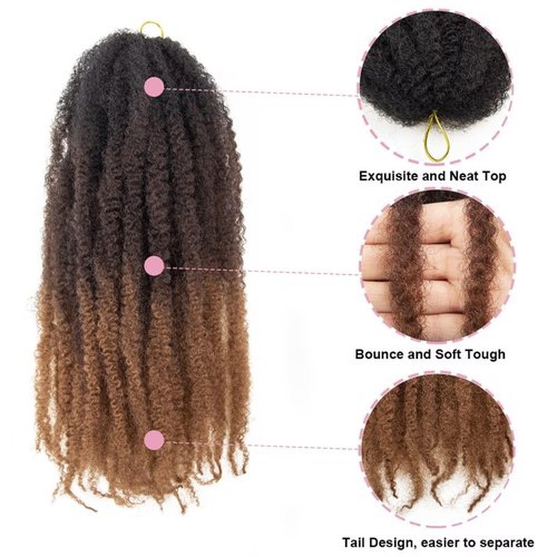 Marley Hair 18 Inch Marley Twist Hair Afro Twist Marley Braiding Hair for Faux Locs Crochet Hair Synthetic Hair Extensions(1B/4/30, 18inch)