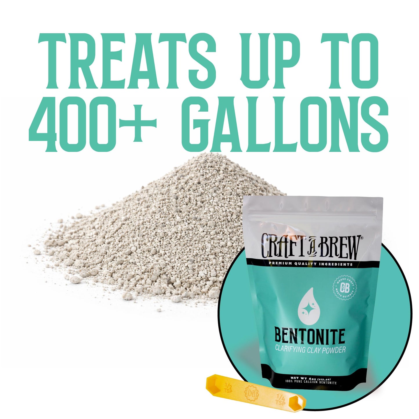 Craft A Brew - Bentonite - Fining Agent & Clarifier - Helps Prevent Cloudiness & Haze - for Better Clarity & Color - 4oz