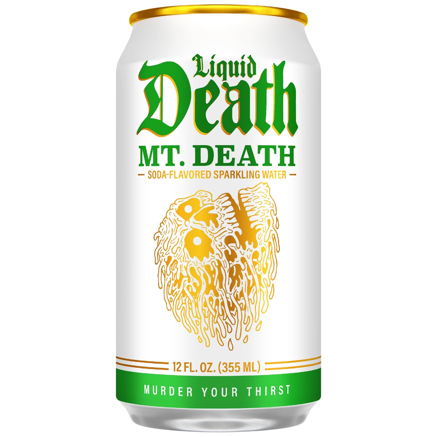 Liquid Death Soda-Flavored Sparkling Water - Mt. Death, Less Sugar*, Huge Flavor, No Caffeine, No Artificial Sweeteners, 12 Fl Oz (Pack of 12)