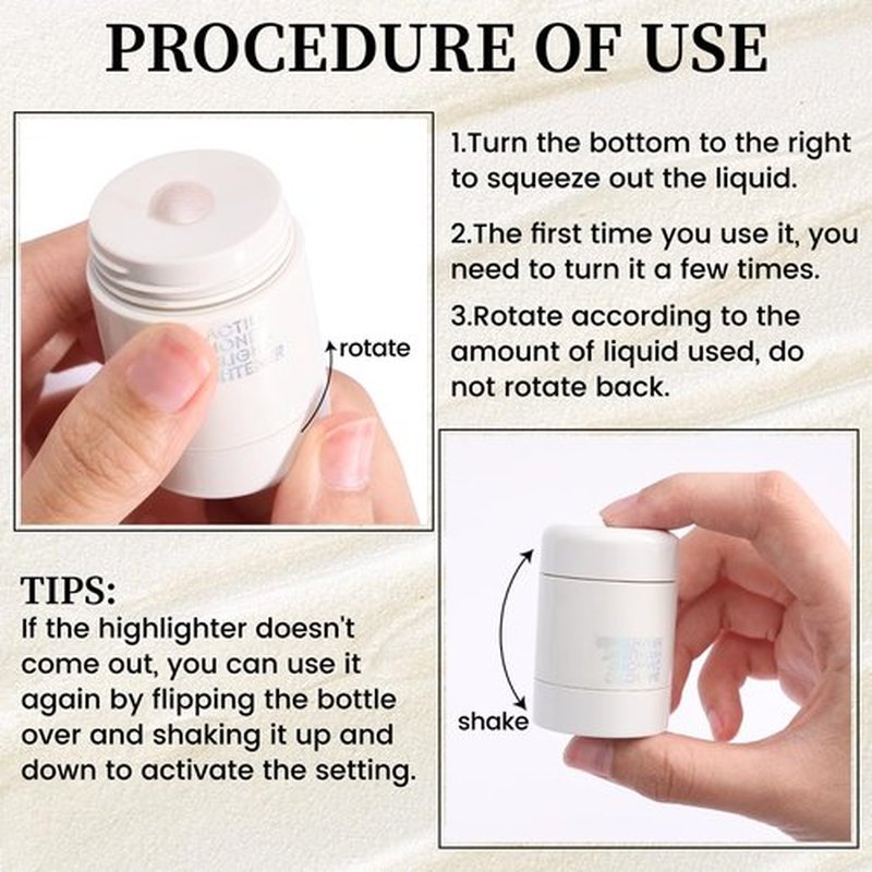 DAGEDA Liquid Highlighter Makeup,Long Lasting Cream Highlighter,Easy Twist Application,Liquid Luminizer with Natural Glow Shimmer Finish,Sparkling Illuminator Makeup for Women(Moonlight)
