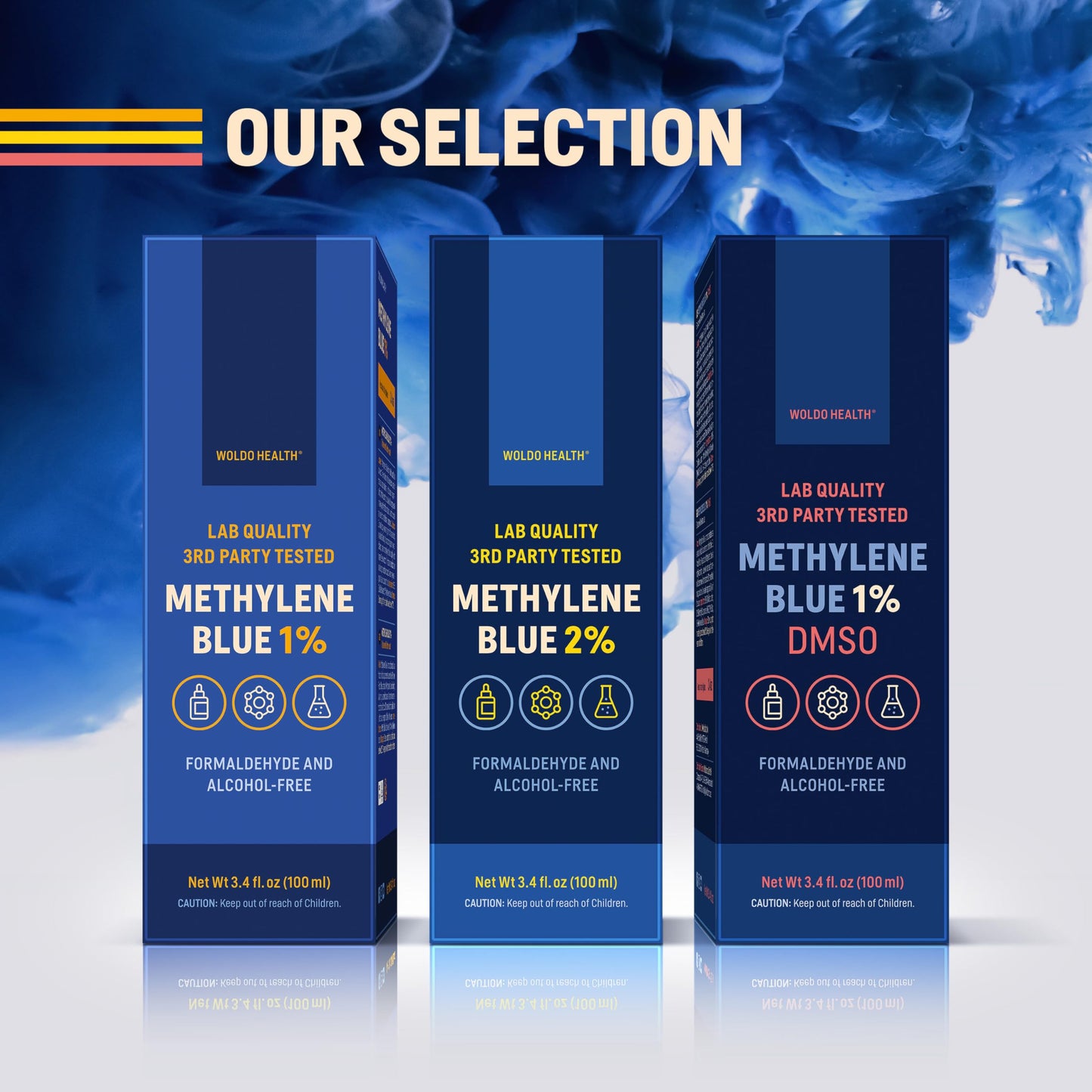 WoldoHealth Methylene Blue 1% Drops 3.4 Fl Oz - USP Pharmaceutical Grade, Azul de Metileno, High Purity, Third-Party Tested