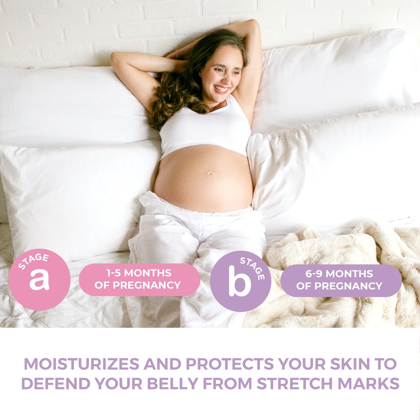 Leska Pregnancy Stages A & B Set | Belly Lotion, Belly Oil, Stretch Mark Defense Cream & Butter | Pregnant Mom Months 1-9 | Part of a Complete 3-Stage Pregnancy Skincare System (Set of 4, 4-4.93oz)