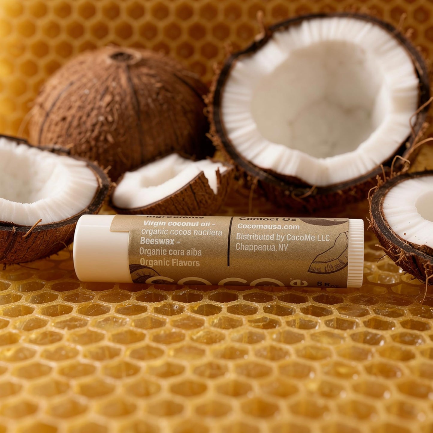 CoCo Me Coconut Beeswax Lip Balm – Organic Lip Balm with Virgin Coconut Oil & Beeswax - Natural Lip Balms & Moisturizers for Deep Lip Protection, Repair & Hydration All Day Long - 0.15oz - 6 Pack