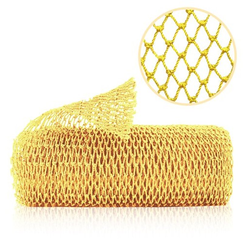 ZOCY African Net Sponge, Authentic Exfoliating Body Scrubber for Bath and Shower, Multiple Textures with Gentle Deep Exfoliating and Rich Lather for All Skins (Yellow)