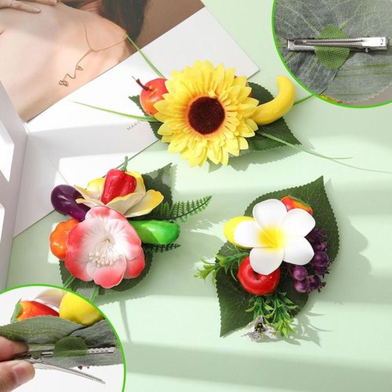 HAIMEIKANG Hawaiian Tropical Flower Hair Accessories - Large Artificial Flower Hair Clips, Pins, and Wedding Piece for Women