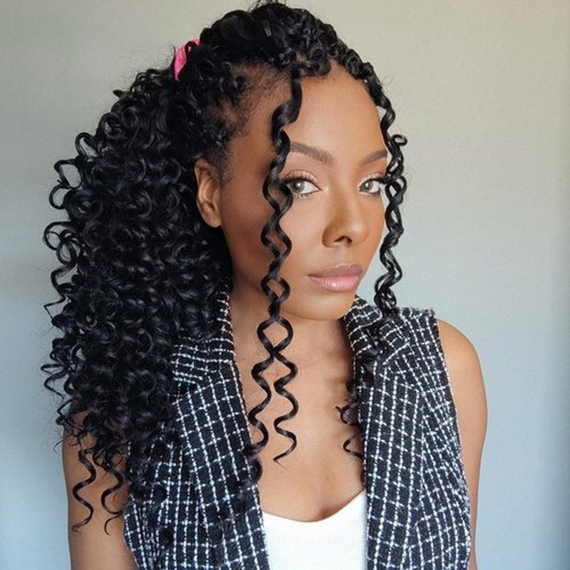 ZRQ GoGo Curl Crochet Hair 14 Inch Beach Curl Crochet Hair Natural Hairstyles,8 Packs Water Wave Deep Twist Crochet Hair For Women Synthetic Ocean Wave Crochet Hair Extensions(14 Inch, 1B)