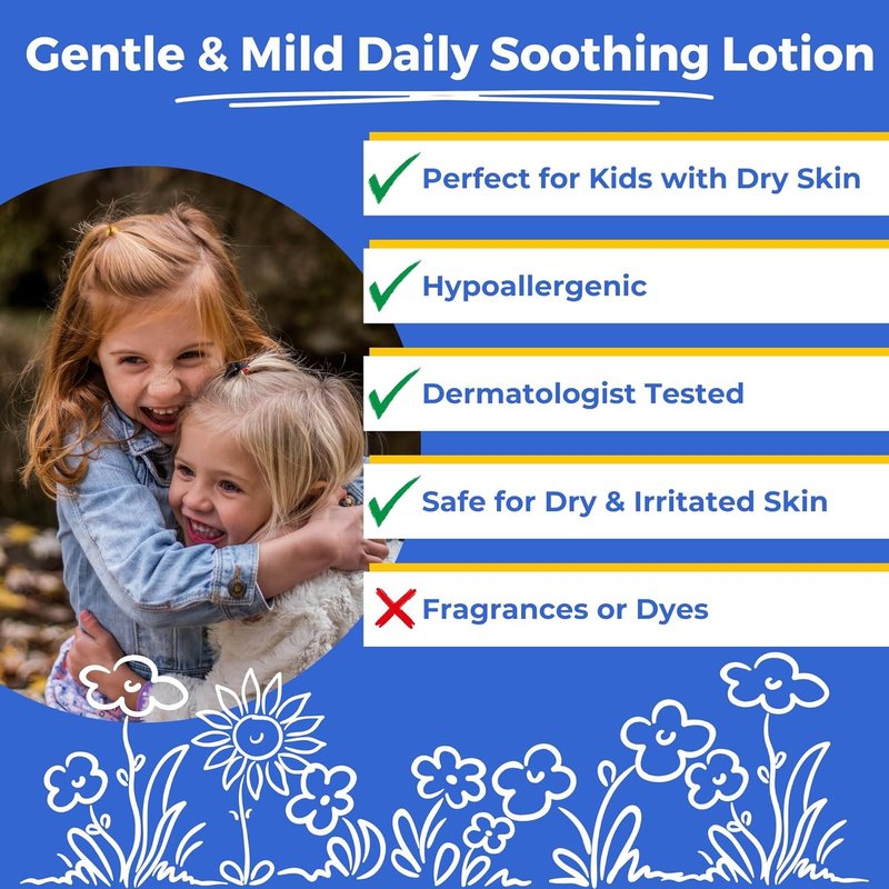 Kids Natural Moisturizer Lotion - Plant-Based & Non-Toxic | Gentle, Hypoallergenic, Fragrance-Free 8 oz