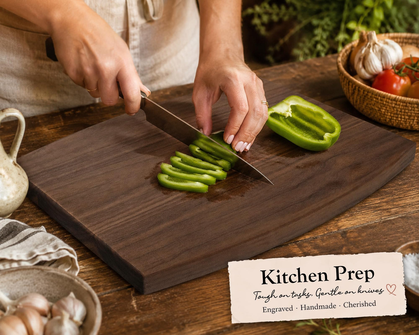 Personalized Cutting Board, Custom Wedding, Anniversary or Housewarming Gift Idea, Wood Engraved Charcuterie, for Couples, Family and Clients (Classic Initial 015)