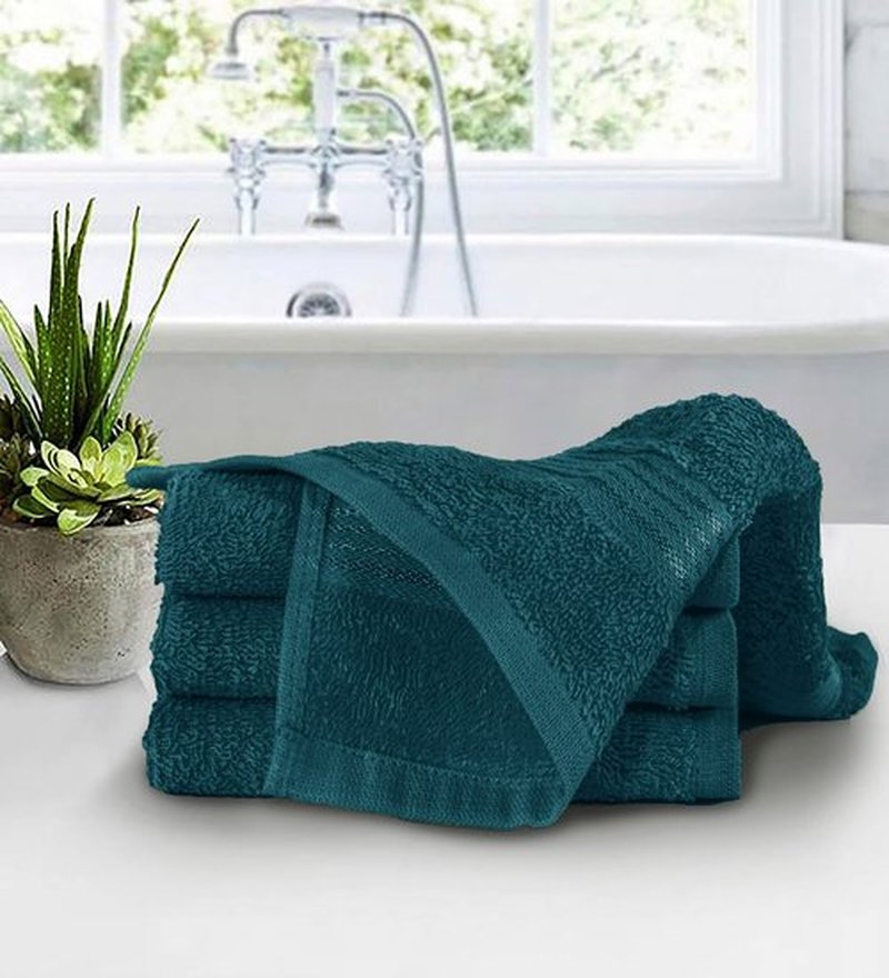 Belizzi Home Ultra Soft Cotton Washcloths, Contains 24 Piece Face Cloths 12x12 inch, Ideal for Everyday use Face Towels, Compact & Lightweight Multi Purpose Washcloths - Teal