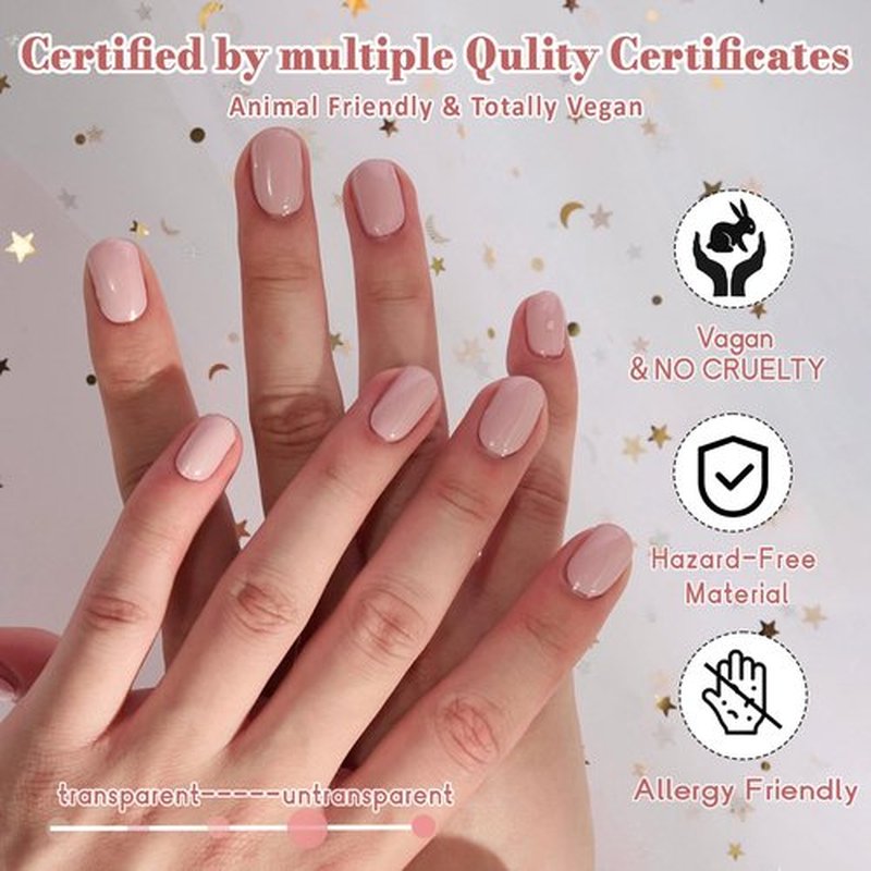 GelMala Gel Nail Stickers semi-Cured- Gel Nail Stickers Salon-Quality, Long Lasting, Easy to Apply & Remove -Gel Nail Strips for Nails Manicure Nail Wraps，Easy for begginners (Pink Cheek)