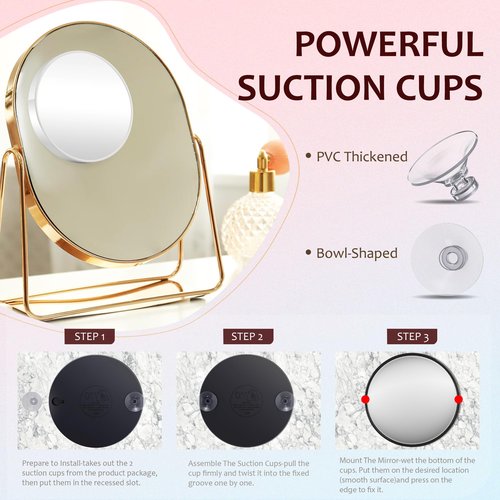 WOHOMIBAN 20X Magnifying Mirror, Magnified Mirror 3.5" with Two Suction Cups and Tweezer, Travel Magnifying Mirror Set Comes with Portable Storage Bag, Small Magnifying Mirror for Travel(White)