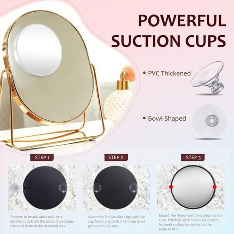 Magnifying Mirror 10X&30X Set, Magnified Mirror 3.5" with Two Suction Cups and Tweezers, Travel Magnifying Mirror Set Comes with Portable Storage Bag, Compact Small Magnifying Mirror for Travel(White)