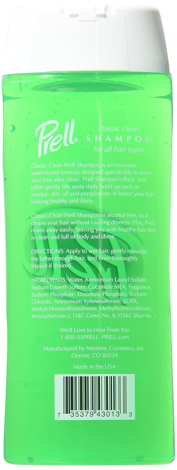 Prell Shampoo, Classic Clean 13.5 Fluid Ounce, 5 Count.