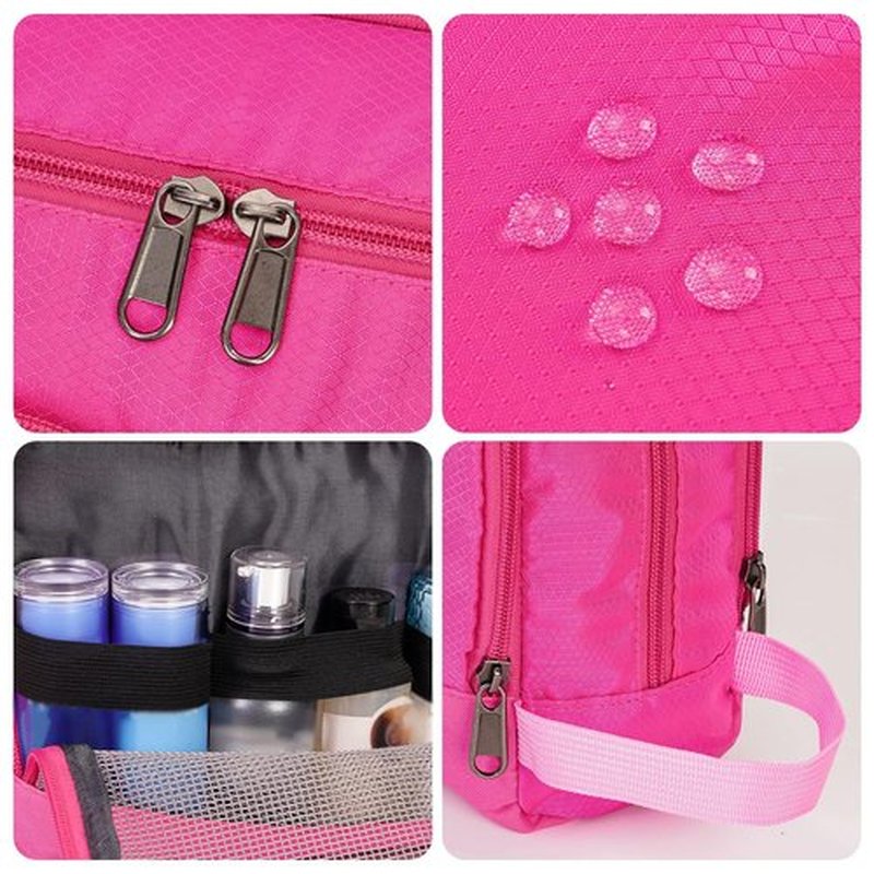 Toiletry Bag for Men Hanging Dopp Kit Water Resistant Shaving Bag Small Toiletry Bag for Traveling (Pure Pink)