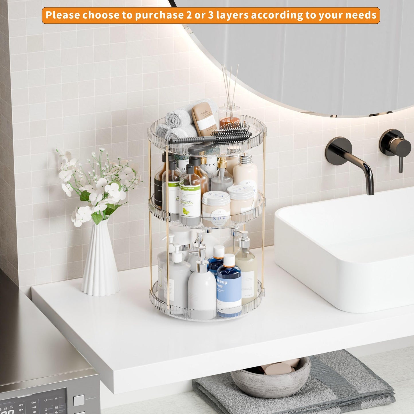 Yieach Acrylic 360 Rotating Makeup Organizer and Perfume Organizer (2 Tier)