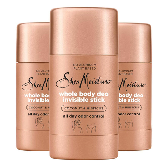 SheaMoisture Invisible Deo Stick Coconut & Hibiscus 3count Whole Body Plant Based, No Aluminum 2.6 oz