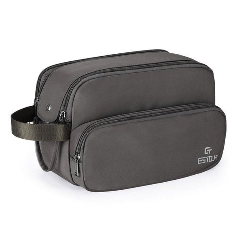 Estour Toiletry Bag for Men, Travel Toiletry Bag Travel Essentials, Dopp Kit Water-resistant Shaving Bag,Bathroom Bag Toiletries Organizer, Mystery Gray(Polyster)