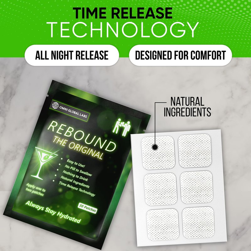 REBOUND Classic Patch - Extended Steady Release - 30 Patches - Natural Blend for a Balanced Nightlife