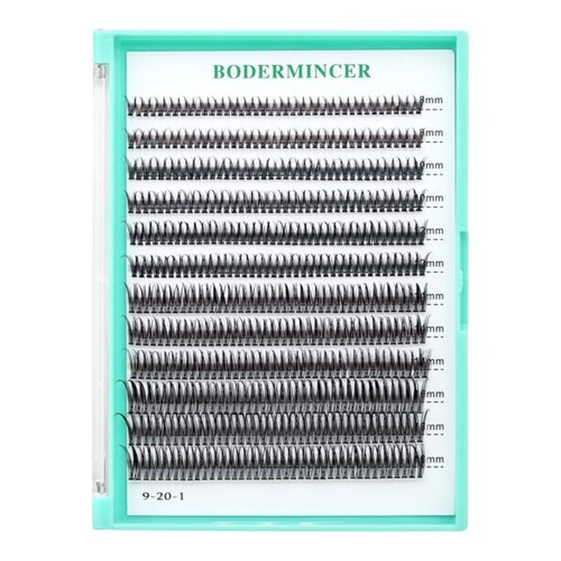 BODERMINCER 8-16mm to Choose Fish Tail Design 120pcs Thickness 0.1mm C Curl 12 Root Women Lady Individual Black False Eyelash Cluster Eye Lashes Extension Tools (8-10-12-14-16mm MIX)