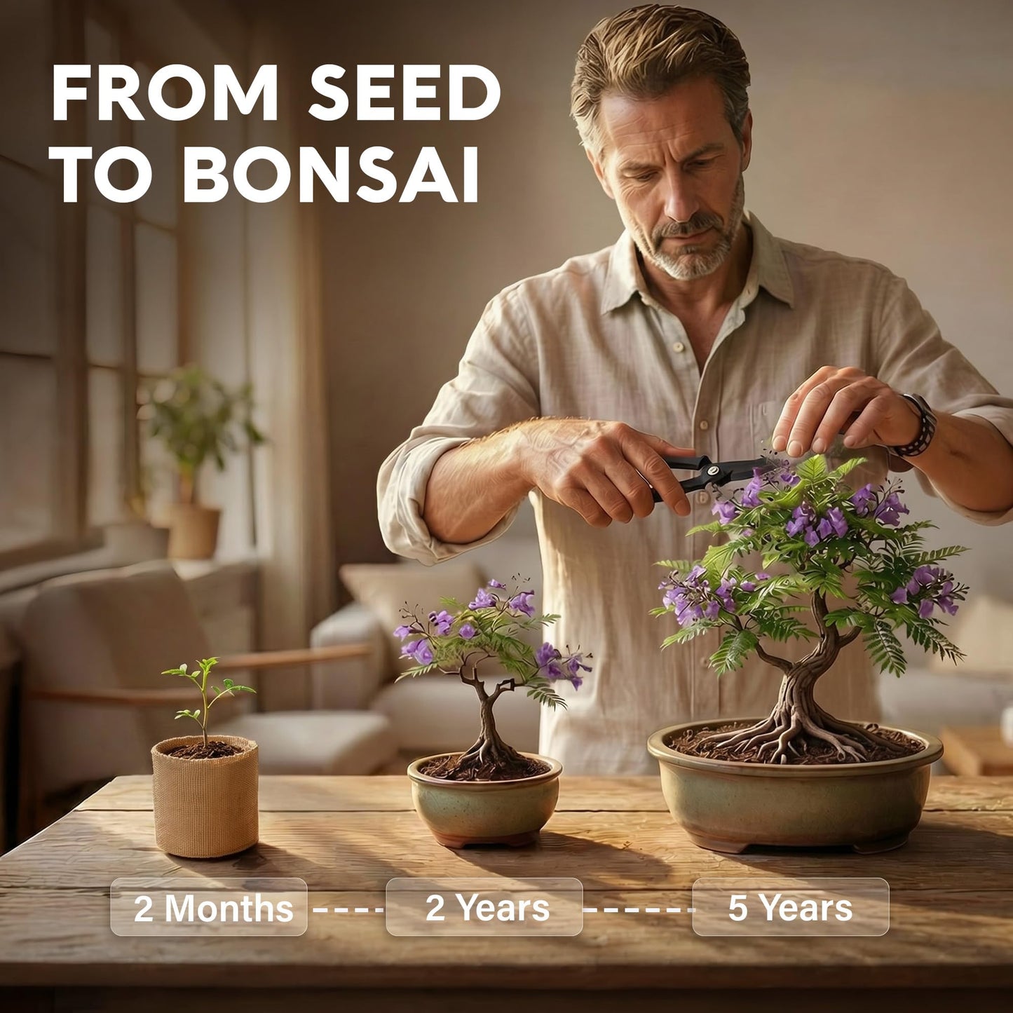 AVERGO Bonsai Tree Kit Deluxe - 5X Unique Japanese Bonzai Trees | Complete Indoor Bonsai Starter Kits for Growing Trees – DIY Gardening Gifts for Mother, Women & Men