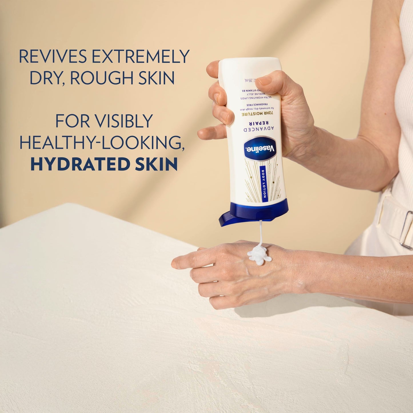 Vaseline Intensive Care Body Lotion for Dry Skin Advanced Repair Unscented Lotion Made with Ultra-Hydrating Lipids + Vaseline Jelly to Repair Extremely Dry Skin 10 oz
