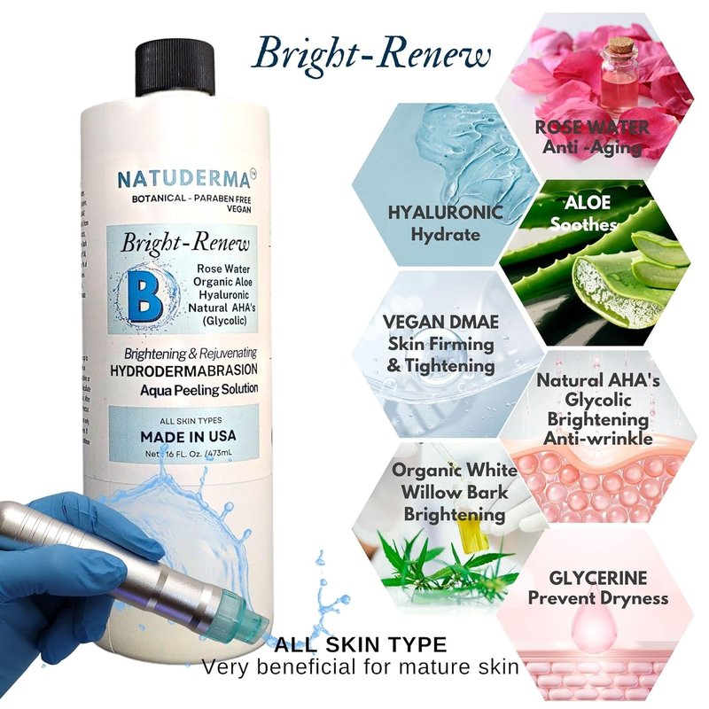 Hydrodermabrasion Solution - Aqua Peeling Serum for Wet Microdermabrasion | 3 x 16 oz Bottles
